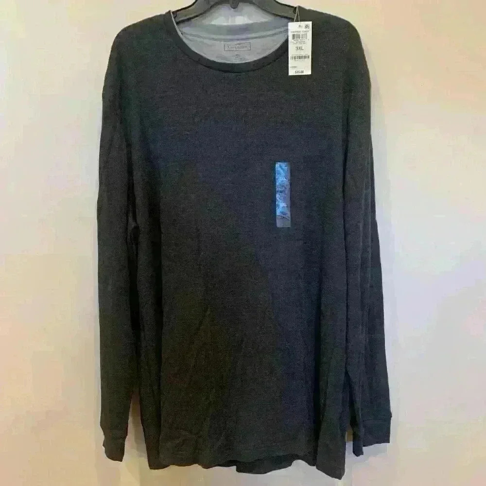 Mens Club Room Thermal Crewneck Shirt NWT -B3